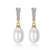 Classic Small Cute Pearl Earring High Quality CZ Fine Jewelry 925 Sterling Silver Luxury Earrings