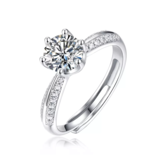 Women Sterling Silver Moissanite Eternity Diamond Ring Engagement