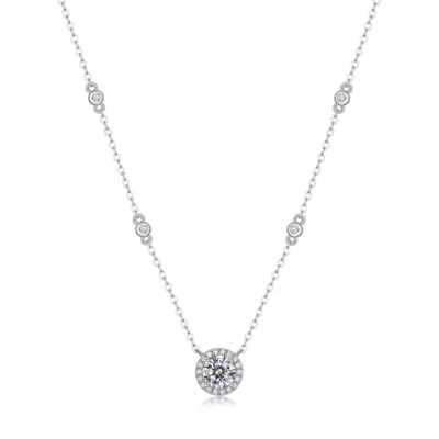 Moissanite Necklace For Women 925 Sterling Silver Simple Jewelry