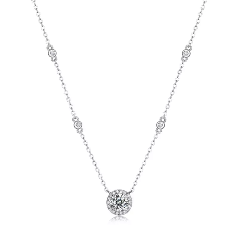 Moissanite Necklace For Women 925 Sterling Silver Simple Jewelry