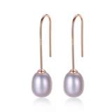 Rose Gold Fashion Jewellery Pearl Dangling 925 Sterling Silver Beautiful Dangle Earrings for Women