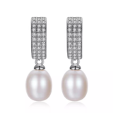 Drop Ear Ring Woman Wedding Earing Pearl CZ Designer Jewelry 2021 Trendy Silver Earring