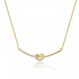 925 Sterling Silver Jewelry Necklace Fashion 14K Gold Plated Shiny Zircon Infinity Silver Necklace