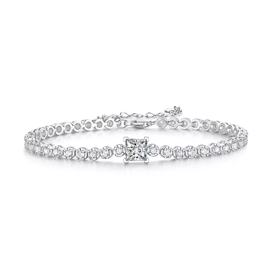 Classic Design Round 1Carat Moissanite Diamond Tennis Bracelets Charms