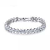 925 Sterling Silver Women Bracelets Cubic Zirconia Inlay Fashion Jewelry Bride Bracelets